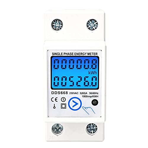 Axaooqeld Witte energiemeter ABS energiemeter KWh AC220V stroommeter LCD digitale energiemeter