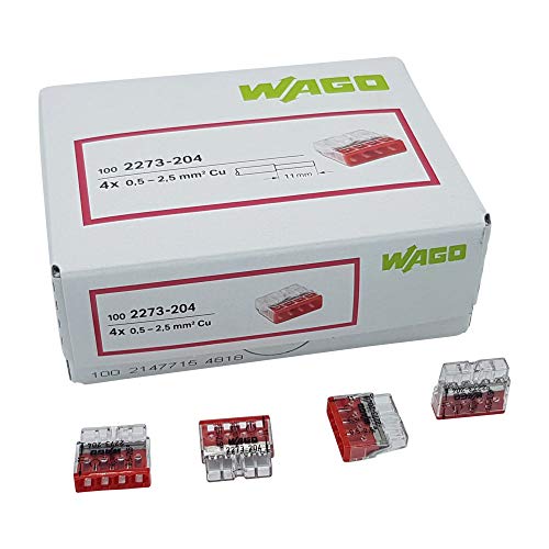 WAGO 100  Compact-insteekklemmen 4x 0,5-2,5 mm² rood