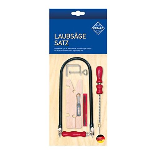 Pebaro 705P figuurzaagset, 12-delig, complete set voor figuurzaagwerkzaamheden, met figuurzaagboog, made in Germany, knutselen met hout, figuurzagen, knutselset, cadeau-idee voor kinderen