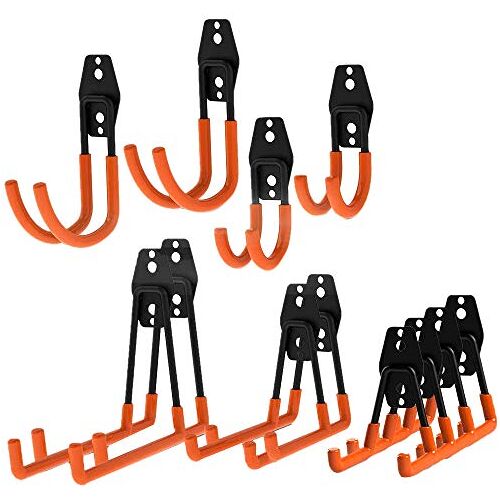 Eighosee 12 Pack Garage Opslag Utility Haken Organizer, Heavy Duty Wall Mount Tool Houder voor het Organiseren van Power,