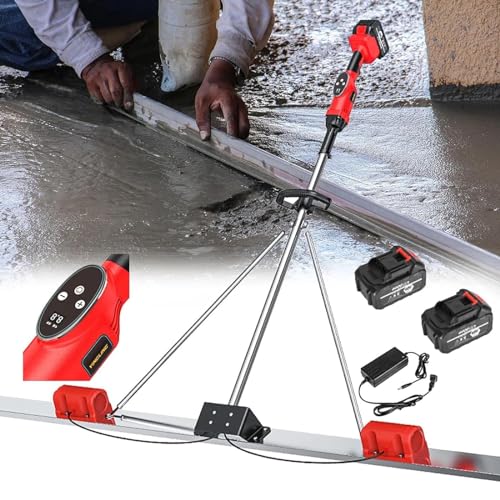 DWSSX Concrete Power Screed Machine, Dual Frequency Vibration Concrete Finishing Tool, Concrete Surface Leveling Tamper Ruler, Power Screed Vibration Tool for Concrete Processing (Color : 2M, Size : 2 Ele