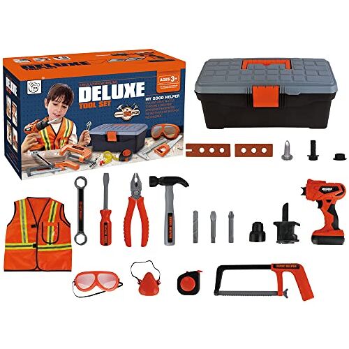 lean toys Professionele doe-het-zelf-gereedschapsset koffer + accuboormachine + accessoires