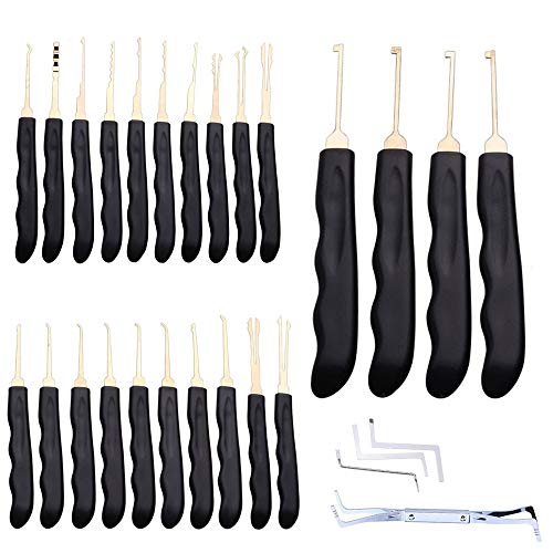 Loboo Idea 28-delige Lock Pick Set, Lockpicking Hook Lock Pick Set, Practice Lock Picking Set met plastic opbergdoos, Sleutels, voor Lockpicking