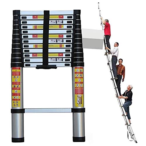 AJYBYUKJ telescopische ladder Telescopische ladder 1,4 m/2 m/2,6 m/2,9 m/3,2 m/3,8 m/4,1 m/4,4 m/4,6 m/5,0 m/5,4 m/5,8 m/6,2 m Verlenging telescopische ladders voor multifunctionele thuiszolder & RV-werk