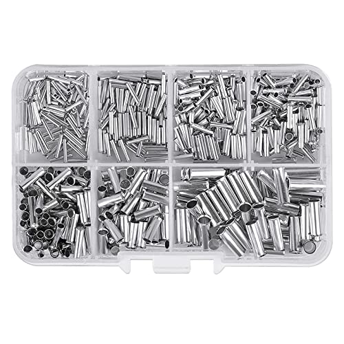 DtosbvOQ 600 PCS Niet GeïSoleerde Termina, Cord Pin End Terminal Connector, Niet GeïSoleerde Butt Connectors Kit, Assortiment Kit Draad Ferrules Connector Draad Adereindhulzen Kit Voor Crimping Tool