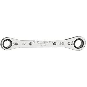 KLEIN TOOLS 68202 Ratcheting Box Wrench 1/2-Inch x 9/16-Inch met Reverse Ratcheting en Chrome Plated Finish KLEIN TOOLS 68202 Ratcheting Box Wrench 1/2-Inch x 9/16-Inch met Reverse Ratcheting en Chrome Plated Finish