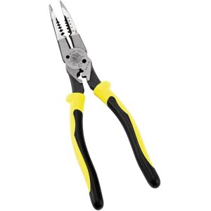 KLEIN TOOLS Naaldneustang met krimptang, universele tangplooien, strips, sneden, lussen en scharen J207-8CR, geel/zwart KLEIN TOOLS Naaldneustang met krimptang, universele tangplooien, strips, sneden, lussen en scharen J207-8CR, geel/zwart