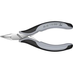 KNIPEX Gereedschap Elektronica tang, Halfronde Tips, ESD, 45 graden schuin, Multi-Component (3542115ESD) KNIPEX Gereedschap Elektronica tang, Halfronde Tips, ESD, 45 graden schuin, Multi-Component (3542115ESD)