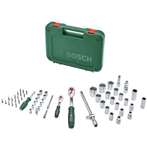 Bosch 1/4" + 1/2" ratelset 57-dlg (twee krachtige ratels voor diverse DIY-klussen; 55 x accessoire; hoog koppel; vergrendelknop; richtingknop; gebogen nek, softgrip; koffer) Bosch 1/4" + 1/2" ratelset 57-dlg (twee krachtige ratels voor diverse DIY-klussen; 55 x accessoire; hoog koppel; vergrendelknop; richtingknop; gebogen nek, softgrip; koffer)