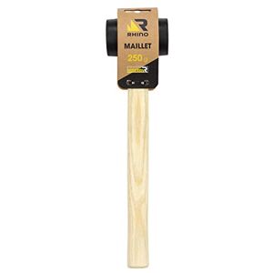 Rhino 18502 Rubberen hamer 250 g zwart met houten handvat levenslange garantie hoge kwaliteit kan worden gebruikt voor alle soorten doe-het-zelfwerkzaamheden (loodgieterswerk, timmerwerk, Rhino 18502 Rubberen hamer 250 g zwart met houten handvat levenslange garantie hoge kwaliteit kan worden gebruikt voor alle soorten doe-het-zelfwerkzaamheden (loodgieterswerk, timmerwerk,