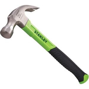 Stanley Glasvezel Hi-Vis Claw Hammer 567g (20oz), high-carbon stalen kop verbetert duurzaamheid en sterkte. Stanley Glasvezel Hi-Vis Claw Hammer 567g (20oz), high-carbon stalen kop verbetert duurzaamheid en sterkte.