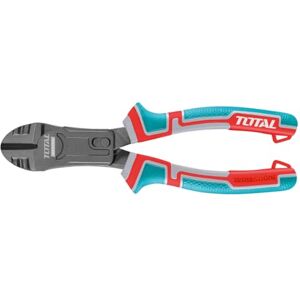 TOTAL Versterkte diagonale kniptang 228 mm Voor draden, kabels, spijkers of schroeven Sterk en duurzaam Ergonomische antisliphandgreep Gemaakt van chroom-vanadiumstaal TOTAL Versterkte diagonale kniptang 228 mm Voor draden, kabels, spijkers of schroeven Sterk en duurzaam Ergonomische antisliphandgreep Gemaakt van chroom-vanadiumstaal