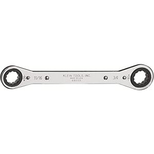 KLEIN TOOLS 68205 Ratcheting Box Wrench 11/16-Inch x 3/4-Inch met Reverse Racheting en Chrome Plated Finish KLEIN TOOLS 68205 Ratcheting Box Wrench 11/16-Inch x 3/4-Inch met Reverse Racheting en Chrome Plated Finish