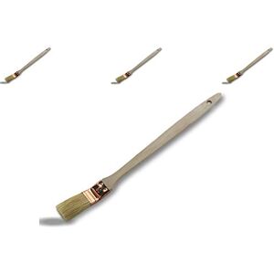 KIBROS Platte kwast met schuine kop voor radiatorverf, 3 stuks, breedte 30 mm, vulling van witte zijde, koperen huls, houten handvat, hoeken voor buizen, randen, 340P_30 x 3 KIBROS Platte kwast met schuine kop voor radiatorverf, 3 stuks, breedte 30 mm, vulling van witte zijde, koperen huls, houten handvat, hoeken voor buizen, randen, 340P_30 x 3
