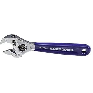KLEIN TOOLS D86932 Verstelbare moersleutel, gesmeed met slankere kaak en een hoogglans chroom afwerking, 4 inch KLEIN TOOLS D86932 Verstelbare moersleutel, gesmeed met slankere kaak en een hoogglans chroom afwerking, 4 inch