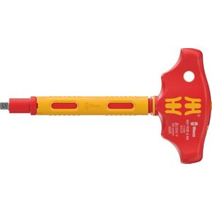 Wera 410 i VDE A RA VDE geïsoleerde T-greep schroevendraaier met ratelfunctie voor 1/4" dopsleutels 1/4" x 130 mm Wera 410 i VDE A RA VDE geïsoleerde T-greep schroevendraaier met ratelfunctie voor 1/4" dopsleutels 1/4" x 130 mm