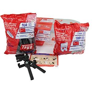 Tayg Nivelleringssysteem 1,5 mm (100 basis, 100 wiggen, 1 kunststof tang) Tayg Nivelleringssysteem 1,5 mm (100 basis, 100 wiggen, 1 kunststof tang)