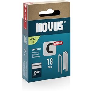 Novus Tools Smalle rugklemmen 18 mm "superhard", 1000 nietjes van het type 4/18, schuifdoos, nietmiddel voor profielhout en panelen Novus Tools Smalle rugklemmen 18 mm "superhard", 1000 nietjes van het type 4/18, schuifdoos, nietmiddel voor profielhout en panelen