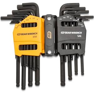 GEARWRENCH 83505 Hex Key Set SAE/Metrische Ball End Lange Arm, 26 Stuk GEARWRENCH 83505 Hex Key Set SAE/Metrische Ball End Lange Arm, 26 Stuk
