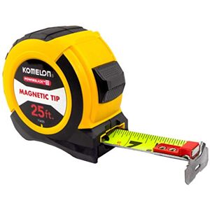 Komelon 73425; 25' x 2,7 cm magnetische Powerblade II meetlint, zwart/geel, klein Komelon 73425; 25' x 2,7 cm magnetische Powerblade II meetlint, zwart/geel, klein