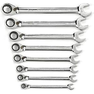 GEARWRENCH 8-delige 72-tanden 12-punts omkeerbare ratel combinatie SAE moersleutel set 9533N GEARWRENCH 8-delige 72-tanden 12-punts omkeerbare ratel combinatie SAE moersleutel set 9533N