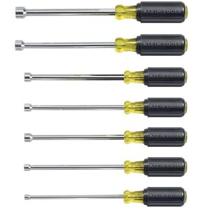 KLEIN TOOLS 647 Cushion-Grip Moer Driver Set met 6-inch schachten, 7-delig KLEIN TOOLS 647 Cushion-Grip Moer Driver Set met 6-inch schachten, 7-delig