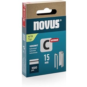 Novus Tools Smalle rugklemmen 15 mm "superhard", 1000 nietjes van het type 4/15, schuifdoos, nietmiddel voor profielhout en panelen Novus Tools Smalle rugklemmen 15 mm "superhard", 1000 nietjes van het type 4/15, schuifdoos, nietmiddel voor profielhout en panelen