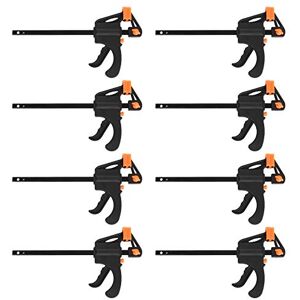 LISHINE 4 inch bar klemmen, 8 stuks Quick Grip Clamps Light-Duty F-klem voor houtbewerking, één hand F ratchet bar klem en E-Z houder klemmen LISHINE 4 inch bar klemmen, 8 stuks Quick Grip Clamps Light-Duty F-klem voor houtbewerking, één hand F ratchet bar klem en E-Z houder klemmen