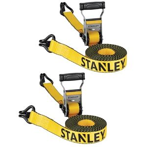 Stanley S50002 Zwart/Geel 1.5" x 46' Heavy-Duty Ratelriemen (5 lbs Break Strength), 2 Pack Stanley S50002 Zwart/Geel 1.5" x 46' Heavy-Duty Ratelriemen (5 lbs Break Strength), 2 Pack