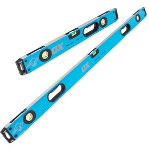 OX Tools OX 2 stuks Pro Spirit Level Set 600 & 1200 mm, unieke dubbele weergave vergrote flacons, fijngefreesde randen, zwaar aluminium profiel, schokbestendige eindkappen, siliconen luchtgewatteerde OX Tools OX 2 stuks Pro Spirit Level Set 600 & 1200 mm, unieke dubbele weergave vergrote flacons, fijngefreesde randen, zwaar aluminium profiel, schokbestendige eindkappen, siliconen luchtgewatteerde