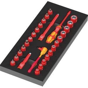 Wera 9727 Thermogevormde spons 8007 A VDE ratelringsleutelset VDE Zyklop 1, 1/4", 30-delig Wera 9727 Thermogevormde spons 8007 A VDE ratelringsleutelset VDE Zyklop 1, 1/4", 30-delig
