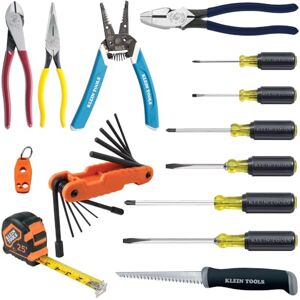 KLEIN TOOLS 80088 Tradesman Vaste Blade Driver en Tang Kit met draadstripper, Made in USA, meetlint, accessoires voor werkplekken, 14-delig KLEIN TOOLS 80088 Tradesman Vaste Blade Driver en Tang Kit met draadstripper, Made in USA, meetlint, accessoires voor werkplekken, 14-delig