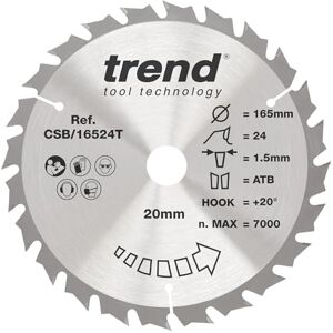 Trend CSB/16524TB Craft Pro Dunne Kerf Cirkelzaagblad - Cirkelzaagblad Trend CSB/16524TB Craft Pro Dunne Kerf Cirkelzaagblad - Cirkelzaagblad