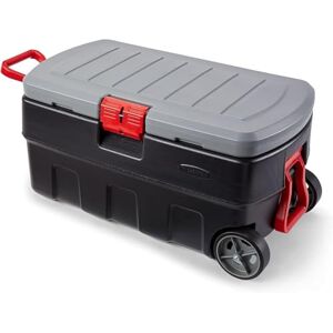Rubbermaid ActionPacker 35 Gal Afsluitbare Opbergbak met Deksel, Heavy-Duty Waterafstotende Industriële Container met Ingebouwde Duurzame Wielen, Geweldige Tool Organizer, Truck Bed Opslag en Meer Rubbermaid ActionPacker 35 Gal Afsluitbare Opbergbak met Deksel, Heavy-Duty Waterafstotende Industriële Container met Ingebouwde Duurzame Wielen, Geweldige Tool Organizer, Truck Bed Opslag en Meer