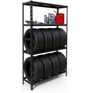 Relaxdays bandenrek voor 8 banden, HxBxD 180 x 110 x 40 cm, 600 kg, staal, steeksysteem, bandenopslag werkplaats, zwart Relaxdays bandenrek voor 8 banden, HxBxD 180 x 110 x 40 cm, 600 kg, staal, steeksysteem, bandenopslag werkplaats, zwart