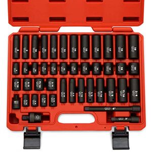 Neiko 02440A 3/8 inch slagmoersleutelset van CR-V, SAE en metrisch staal 44-delig assortiment Master Neiko 02440A 3/8 inch slagmoersleutelset van CR-V, SAE en metrisch staal 44-delig assortiment Master