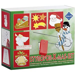 Pebaro Piepschuimsnijder set Xmas met batterij-aangedreven piepschuimsnijder inclusief reservesnijdraad, 10 piepschuimplaten waarvan 5 met kerstmotieven voor het vormgeven van kerstkaarten en decoratie Pebaro Piepschuimsnijder set Xmas met batterij-aangedreven piepschuimsnijder inclusief reservesnijdraad, 10 piepschuimplaten waarvan 5 met kerstmotieven voor het vormgeven van kerstkaarten en decoratie