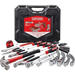 Craftsman 102-delige gereedschapsset voor thuis en auto, duurzame handgereedschapset met SAE/metrische contactdozen (CMMT99449) Craftsman 102-delige gereedschapsset voor thuis en auto, duurzame handgereedschapset met SAE/metrische contactdozen (CMMT99449)