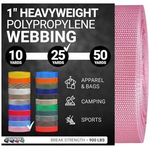 Strapworks Zware polypropyleen spanband, zware polyband voor doe-het-zelf, reparatie gereedschap, voor buiten, 2,5 cm x 22,8 m, roze Strapworks Zware polypropyleen spanband, zware polyband voor doe-het-zelf, reparatie gereedschap, voor buiten, 2,5 cm x 22,8 m, roze