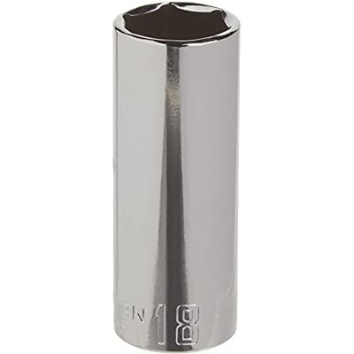 Craftsman Diepe socket, metrisch, 3/8-inch aandrijving, 18mm, 6-punt (CMMT44435), volledig polijsten Craftsman Diepe socket, metrisch, 3/8-inch aandrijving, 18mm, 6-punt (CMMT44435), volledig polijsten