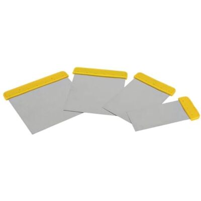 Cofan 4 -Spatula Game Vervaardigd in roestvrij staal Maatregelen van 6, 8, 10 en 12 cm Voor schilder of kapit Cofan 4 -Spatula Game Vervaardigd in roestvrij staal Maatregelen van 6, 8, 10 en 12 cm Voor schilder of kapit