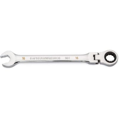 GEARWRENCH 16mm Ratelcombinatiesleutel met flexibele 12 puntskop, met 4 graden draaiende boog, 86716 GEARWRENCH 16mm Ratelcombinatiesleutel met flexibele 12 puntskop, met 4 graden draaiende boog, 86716