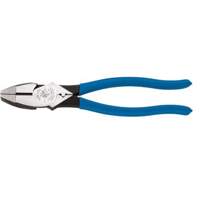 KLEIN TOOLS D2000-9NECR Lineman-tangen met krimpfunctie, geproduceerd in de VS, met hoog hefboommechanisme, gestroomlijnd ontwerp, inductiegeharde messen en gekartelde bekken KLEIN TOOLS D2000-9NECR Lineman-tangen met krimpfunctie, geproduceerd in de VS, met hoog hefboommechanisme, gestroomlijnd ontwerp, inductiegeharde messen en gekartelde bekken