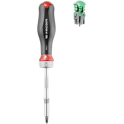 Facom Protwist ATCL.1PB Schroevendraaier met ratel met 15 bits, ergonomische handgreep van twee materialen, ratel met 45 tanden van hoge kwaliteit Facom Protwist ATCL.1PB Schroevendraaier met ratel met 15 bits, ergonomische handgreep van twee materialen, ratel met 45 tanden van hoge kwaliteit