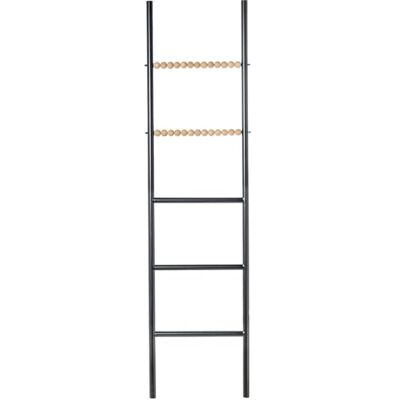 DRW Decoratieve ladder van metaal en hout in zwart, 43 x 3 x 163 cm DRW Decoratieve ladder van metaal en hout in zwart, 43 x 3 x 163 cm