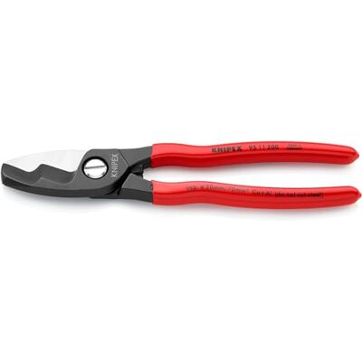 KNIPEX Kabelschaar met dubbele snijkanten met kunststof bekleed, 95 11 200 200 mm KNIPEX Kabelschaar met dubbele snijkanten met kunststof bekleed, 95 11 200 200 mm
