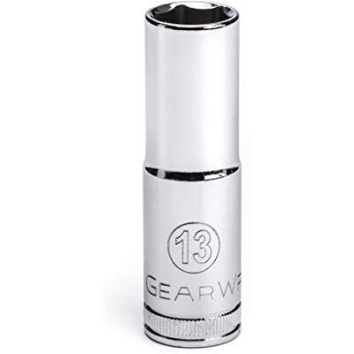 GEARWRENCH K-D Tools KD 80395 .38" Drive 6 Pt. Diepe lengte chroom socket- 13 mm GEARWRENCH K-D Tools KD 80395 .38" Drive 6 Pt. Diepe lengte chroom socket- 13 mm