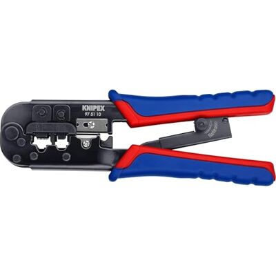 KNIPEX Krimptang voor Western-stekkers in blister, 97 51 10 SB met meer-componenten greep 190 mm KNIPEX Krimptang voor Western-stekkers in blister, 97 51 10 SB met meer-componenten greep 190 mm