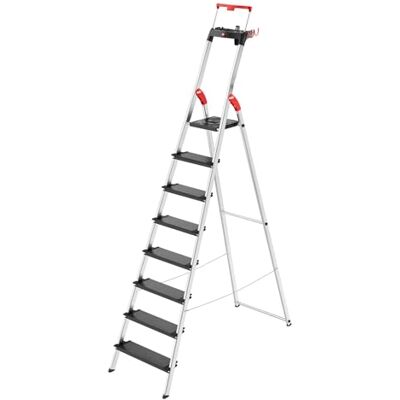 Hailo L100 Topline aluminium veiligheidsladder 8 XXL-treden tot 150 kg staande ladder met uittrekbare beugel, platformvergrendeling veel accessoires inklapbare aluminium ladder Made in Germany Hailo L100 Topline aluminium veiligheidsladder 8 XXL-treden tot 150 kg staande ladder met uittrekbare beugel, platformvergrendeling veel accessoires inklapbare aluminium ladder Made in Germany