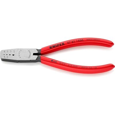 KNIPEX Krimptang voor adereindhulzen met kunststof bekleed, 97 61 145 A 145 mm KNIPEX Krimptang voor adereindhulzen met kunststof bekleed, 97 61 145 A 145 mm